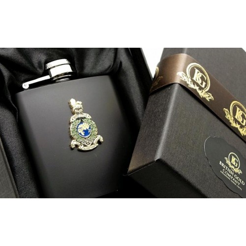 Royal Marines Crested Steel Hip Flask Royal Marines Crested Steel Hip Flask